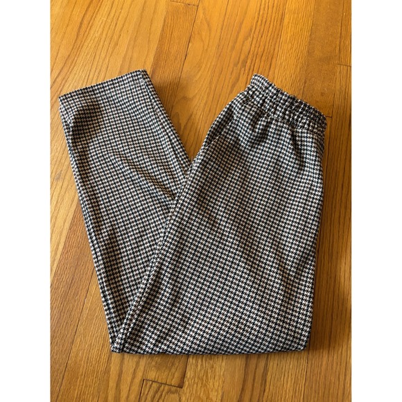 A New Day Womens Houndstooth Elastic Waist Straight Leg Pants Brown Black Small - Picture 5 of 5